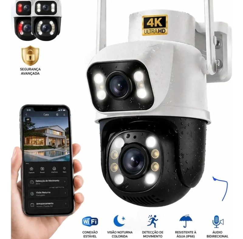 Câmera de Segurança Wi-Fi iCSee/Yoosee A28B 4K FULLHD