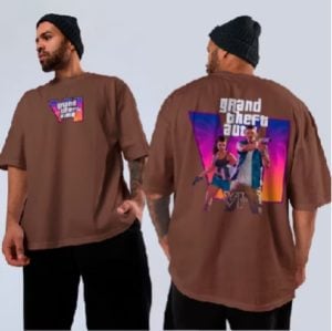 Camiseta Basica Ou Oversized GTA 6 Arte Exclusiva Lancamento Data Arte Game Do Ano Moda. — foto 4