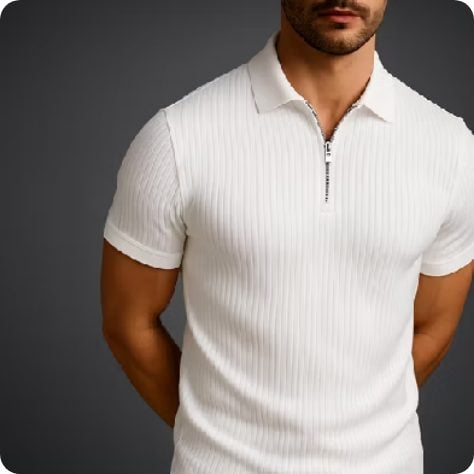 Camisa Polo Italiana Canelado Com Ziper Premium Camiseta — foto 2