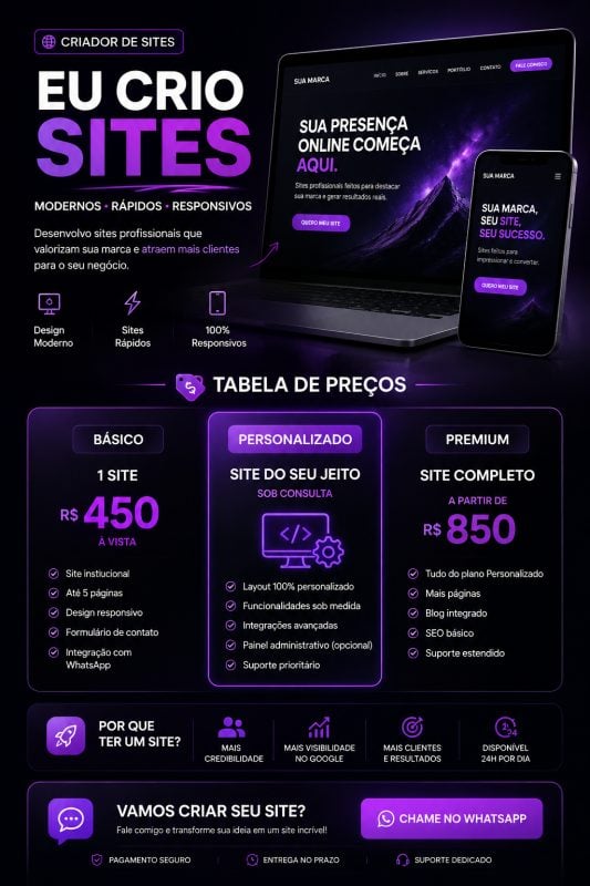Desenvolvo sites para sua empresa