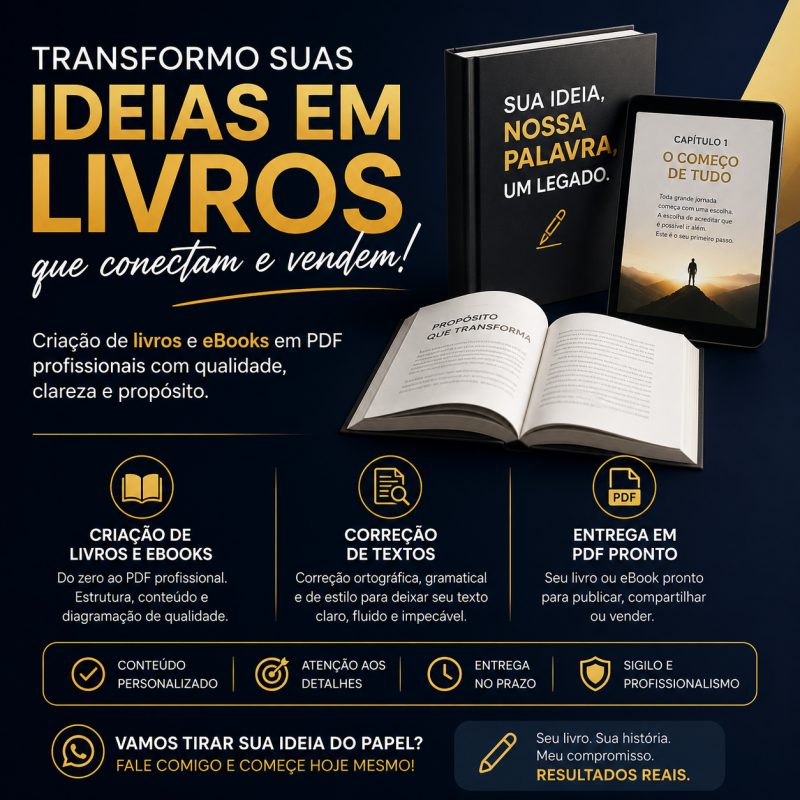 Transforme Sua Ideia em um Livro ou eBook Profissional!