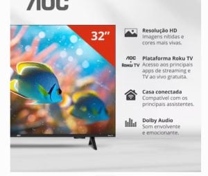 Smart TV 32" Roku TV Wi-Fi Dolby Audio Preta — foto 3
