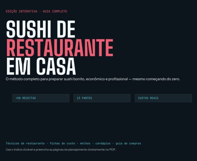 E-Book restaurante de sushi em casa