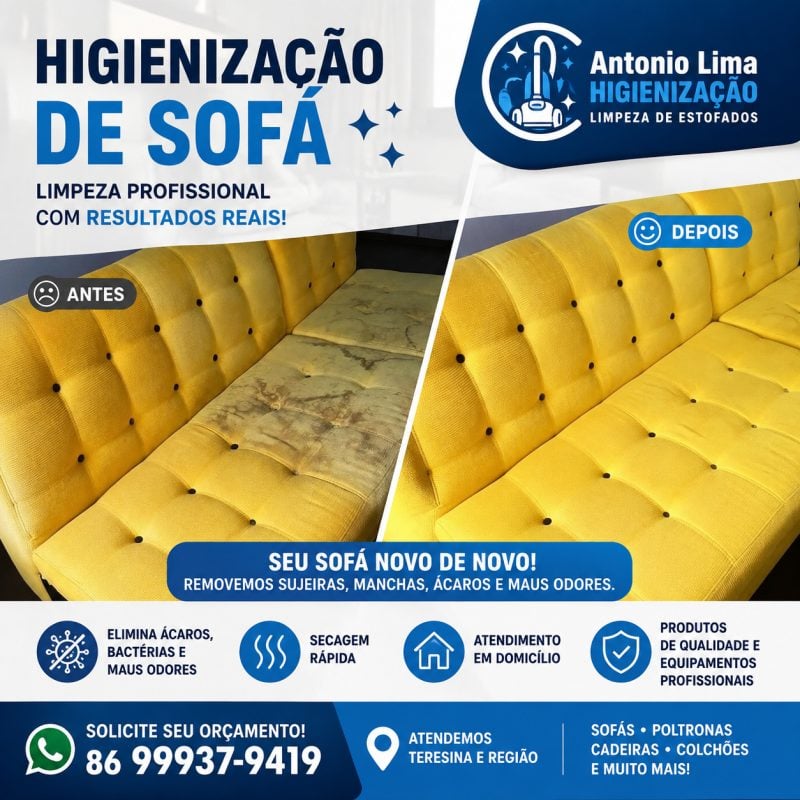 Limpeza de sofá em Teresina