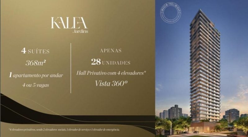 Apartamento à venda no Jardins com 4 suítes e 4 vagas