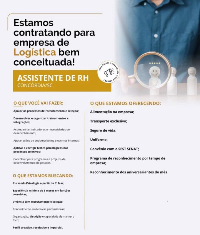 Vaga: Assistente de Recursos Humanos