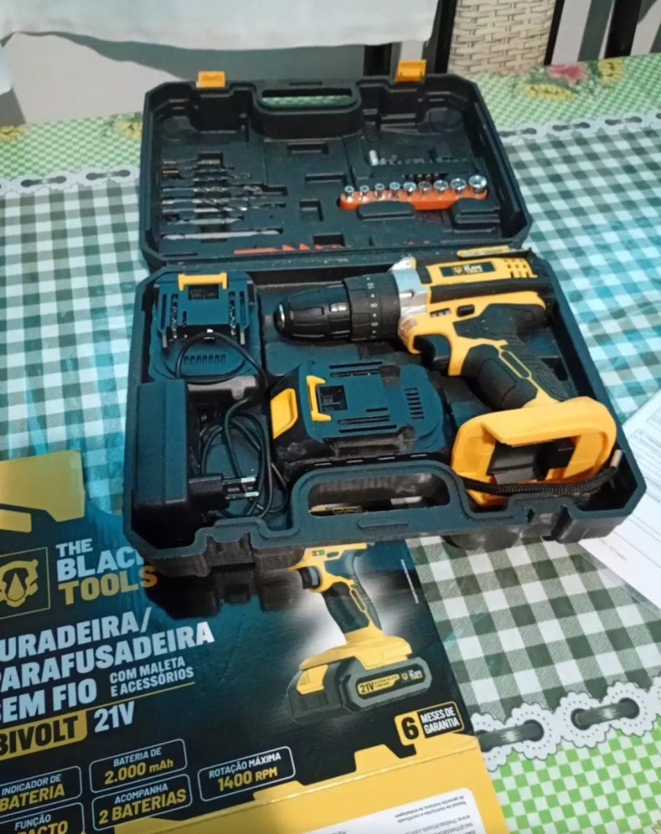 Parafusadeira Furadeira De Impacto The Black Tools Profissional TB-21PX 2 Baterias. — foto 2