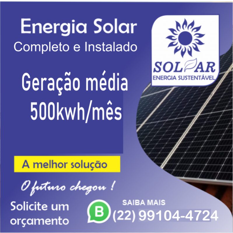 Sistema Solar 5.40kwp - Geração média 500kwh/mês