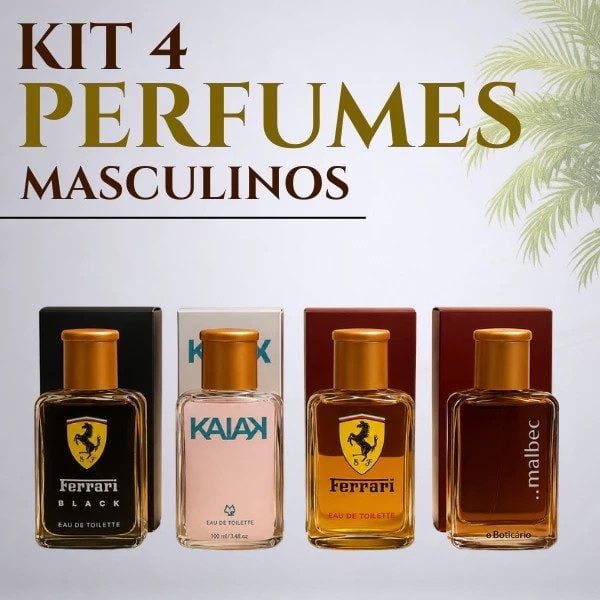 Kit 4 Perfumes Masculinos 100ml Aromas Sofisticados Amadeirados Marcante Intenso Uso Diari — foto 2