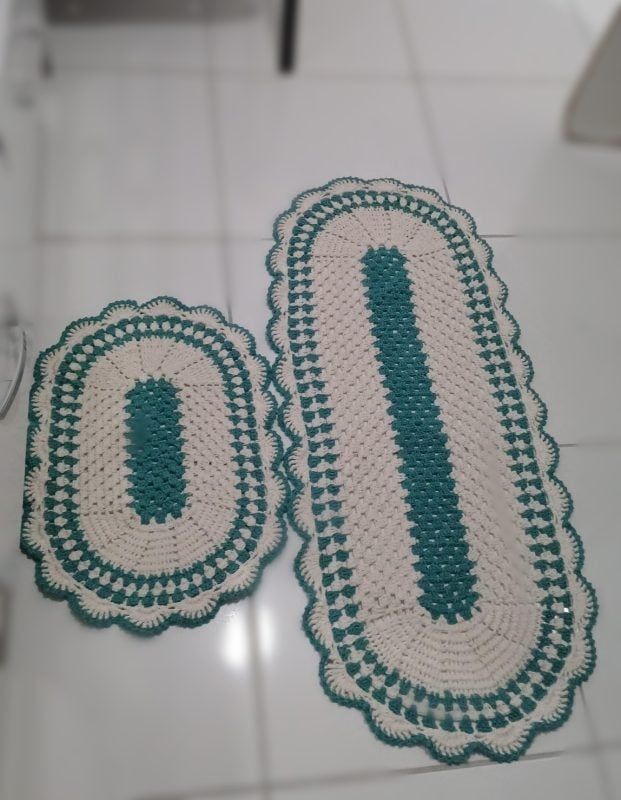 Kit passadeira e tapete em crochê