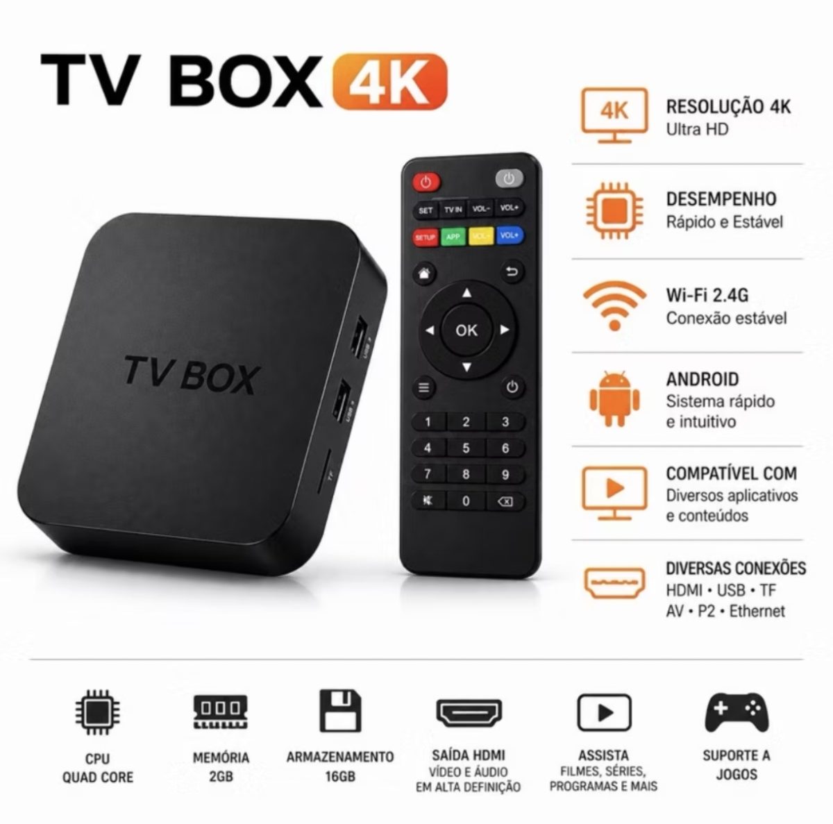 Smart pro box streaming 4k uhd 5g aparelho conversor tv — foto 2