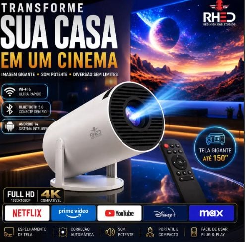 "cinema Em Casa Todos Os Dias: Projetor Smart 4k Com 47% Off"