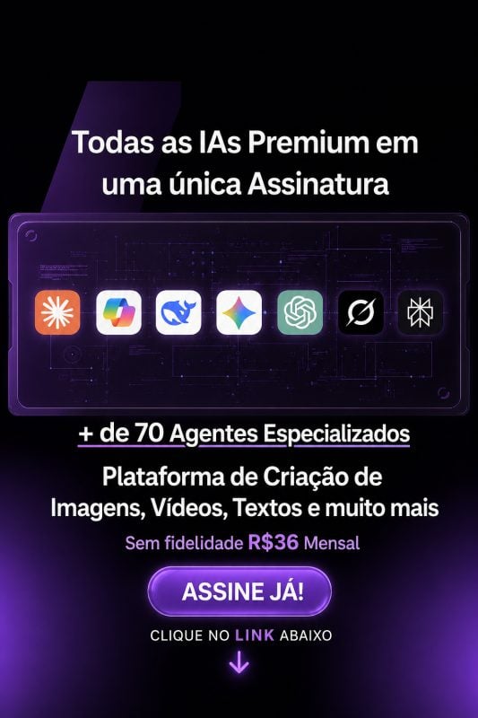 Pare de pagar várias IAs. Tenha +70 por R$37.