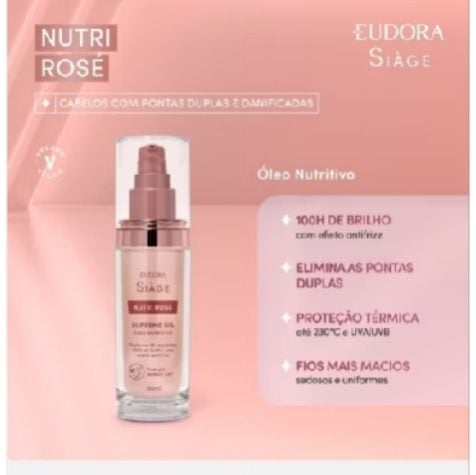 Supreme Oil Siàge Nutri Rosé 60ml Óleo Nutritivo Capilar Eudora — foto 2