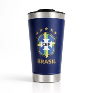 Copo Térmico Seleção Brasileira CBF Oficial 4,5h Gelado Inox 3 Cores — foto 4