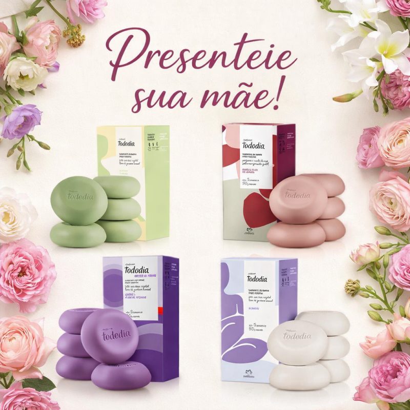 Presente Dia das Mães Kit 4 caixas de sabonetes apenas R$ 117,26