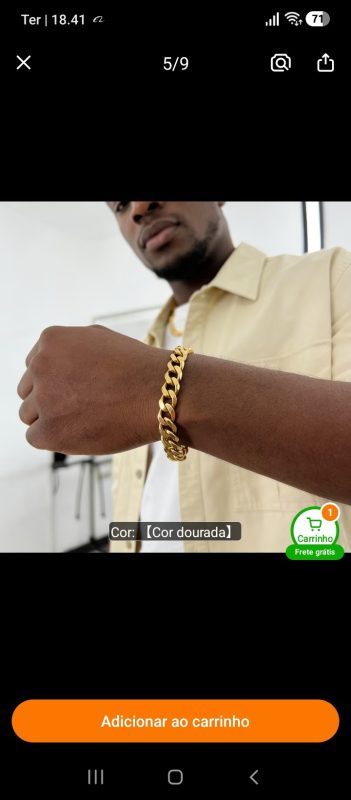 Pulseira banhada a ouro 12 gramas