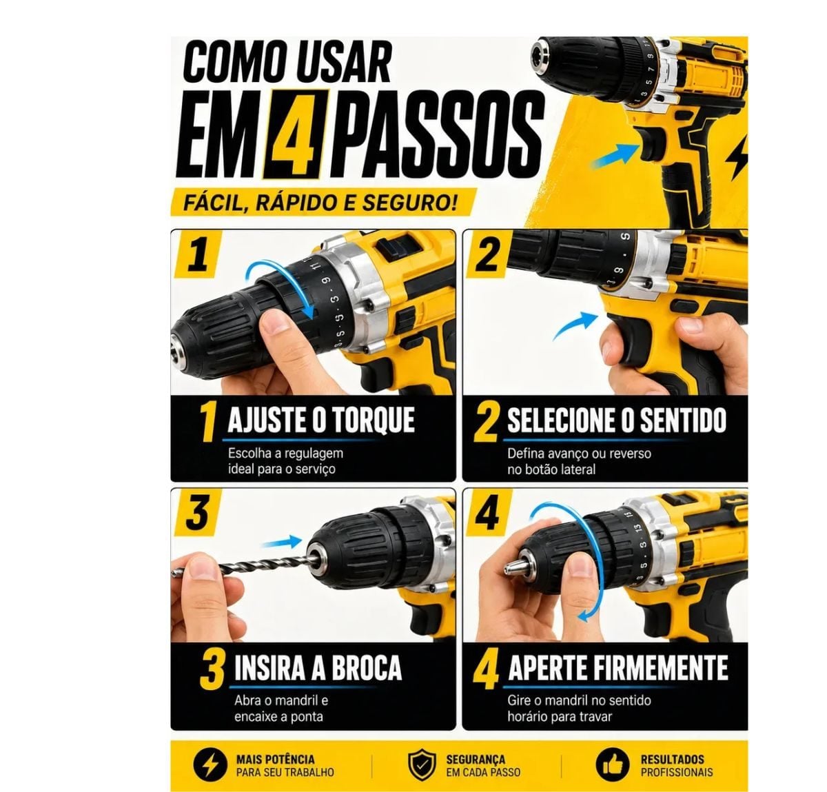 Parafusadeira Furadeira 48v Profissional +2 Baterias +maleta MAIS VENDIDO — foto 2