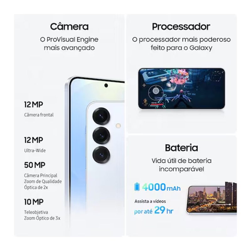Smartphone Galaxy S25 5G Prata 256GB Tela de 6.2 12GB RAM Samsung