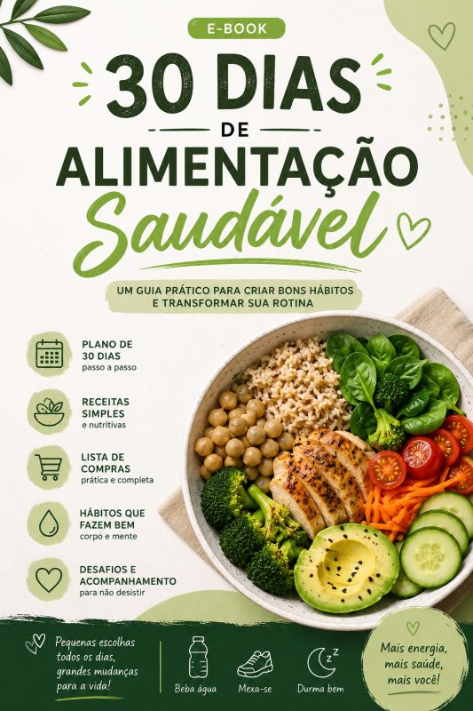 Guia de alimentação saudável com receitas e desafios de 30 dias