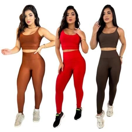 Conjunto Fitness Top + Legging Suplex Zero Transparência — foto 2