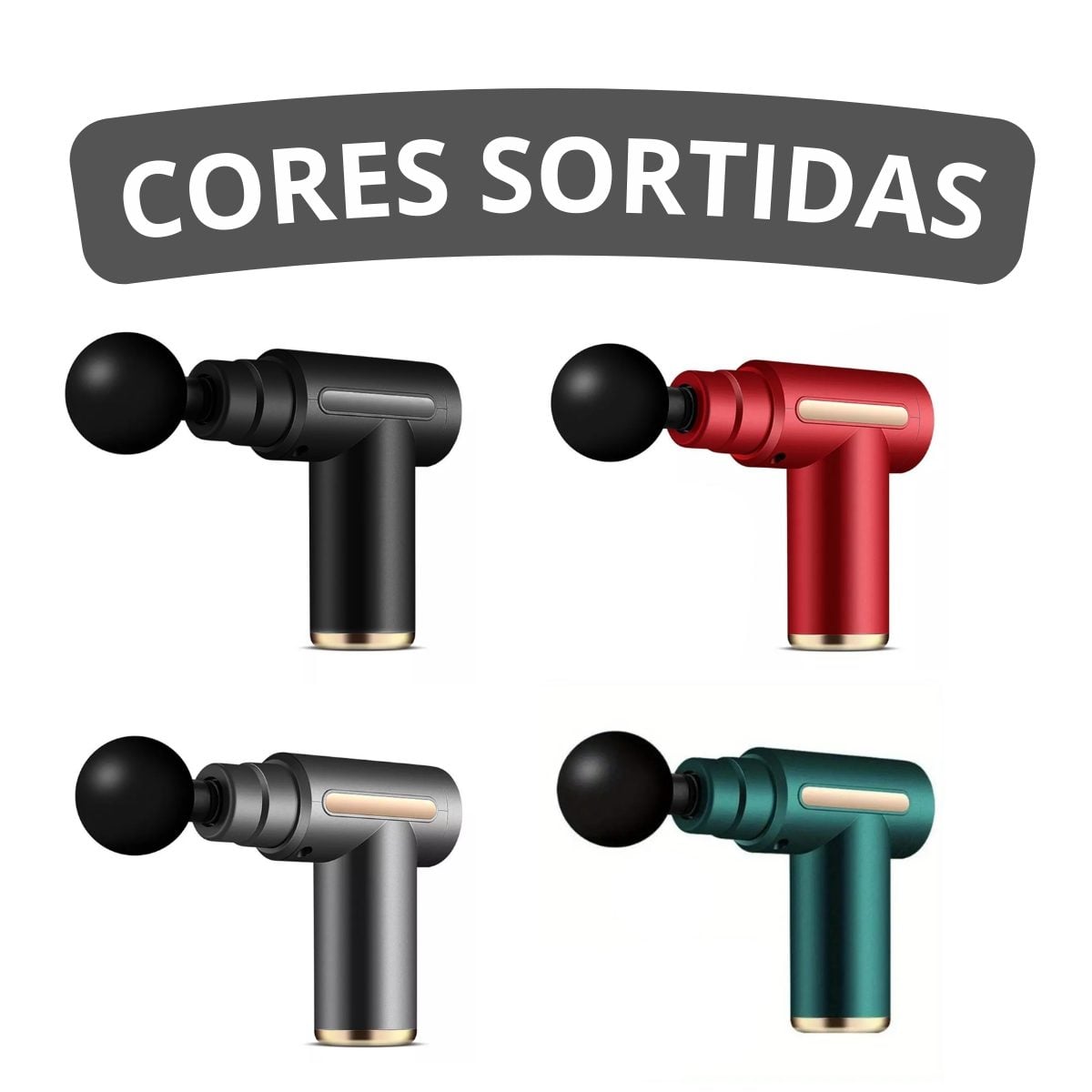 Mini Pistola Massageadora Muscular 6 Velocidades + 4 Ponteiras Bivolt — foto 2