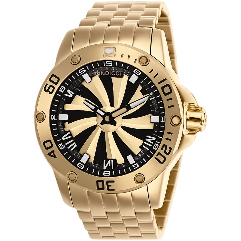Relógio Speedway Turbine Dourado Masculino Banho De Ouro 18K