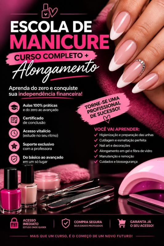Escola De Manicure/ ebook ensinando trabalhar como manicure