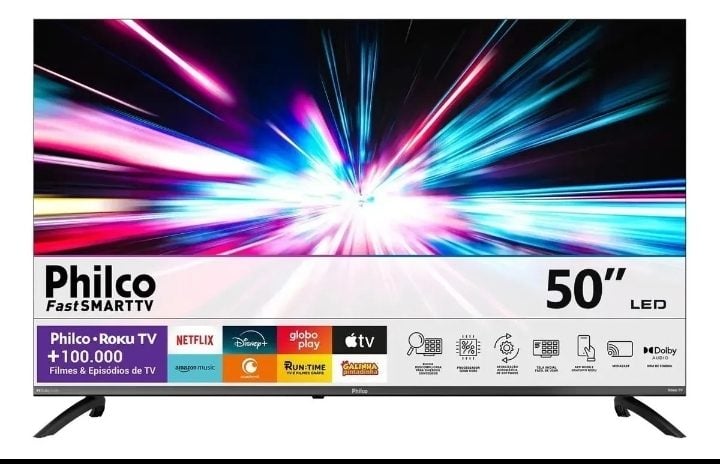 Smart Tv Philco 50 P50vik 4k Uhd Led Roku Dolby Audio Wi-fi Hdr10 110/220v