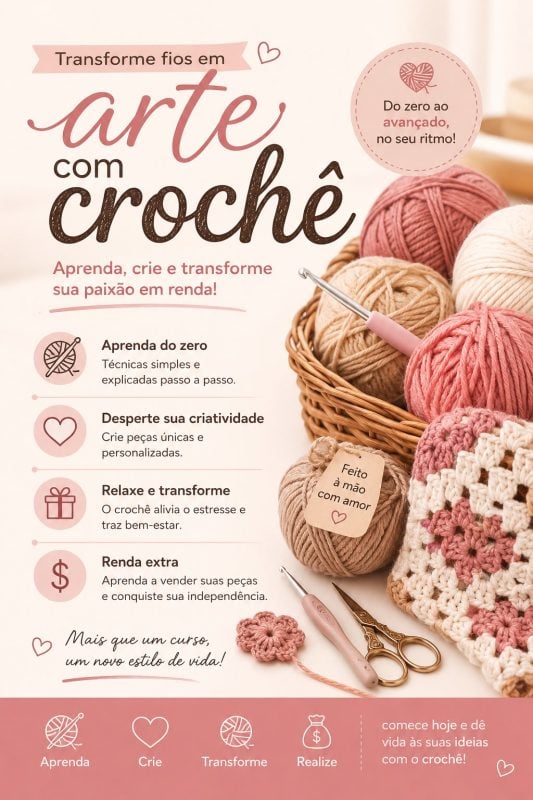 Curso de crochê.