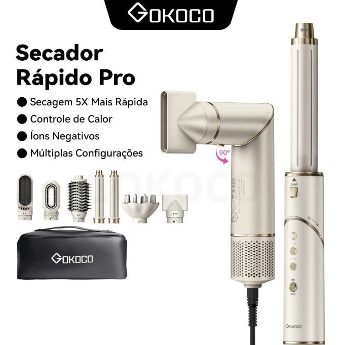 GOKOCO Escova Secadora 7 Em 1 GD032 Conjunto De Secador De Cabelo Multifuncional De Alta Velocidade