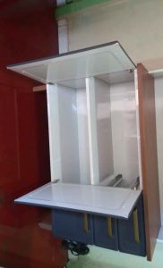Armário de Cozinha Completo Cinza Grafite e Madeira Lindo e Moderno — foto 3