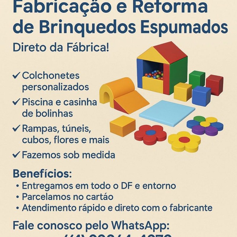 Fabricação e Reforma de Brinquedos Espumados - Direto da Fábrica