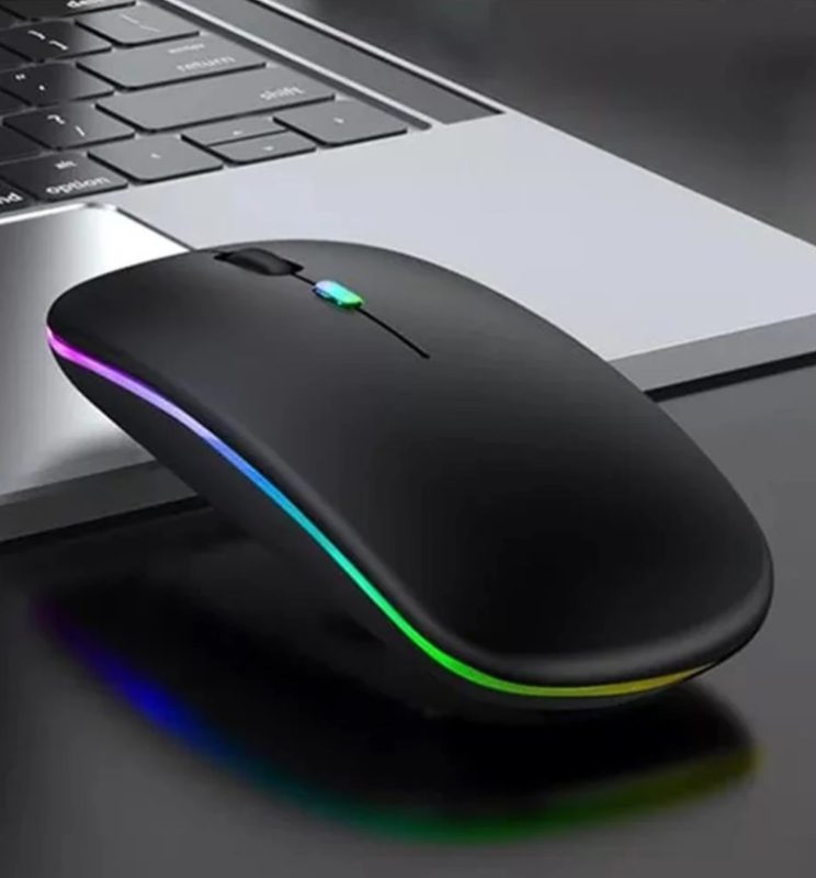 Mouse Sem Fio Recarregável Wireless Led Rgb Ergonômico