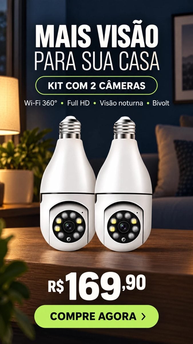 Kit com 2 Câmeras WiFi 360° R$ 169,90 — foto 2