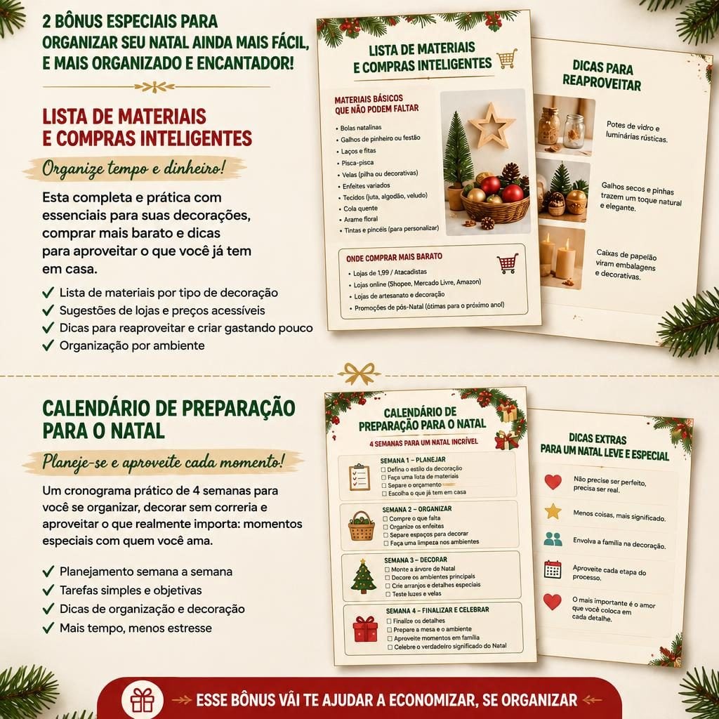 E-book Decoração de Natal com Luzes + Bônus de Decoração Econômica — foto 2