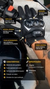 AT-PJ Luvas de Proteção para Motociclistas com Design Ergonômico e Conforto Máximo — foto 3