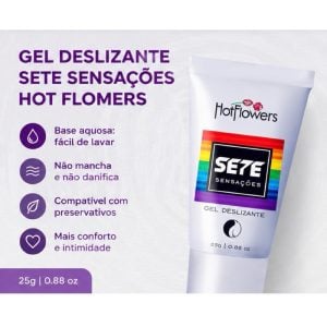 Gel Sete Sensações Hot Flowers Original Deslizante Intenso 25g Premium — foto 3