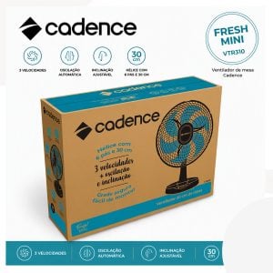 Ventilador Cadence 220v Fresh Mini 30cm Vtr310 Preto/azul — foto 9