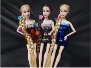 Kit Boneca Tipo Barbie,com Vestido de Lantejoulas, Escolha o seu Kit preferido — foto 6