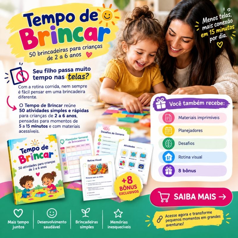 Kit Tempo de Brincar Atividades de 5 a 15 Minutos.