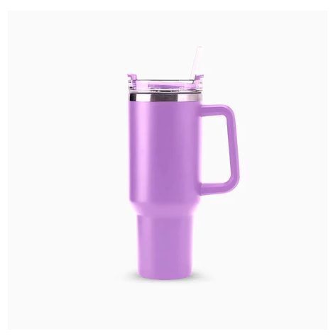 Copo Térmico Grande 1200 Ml Canudo Parede Dupla - LILÁS