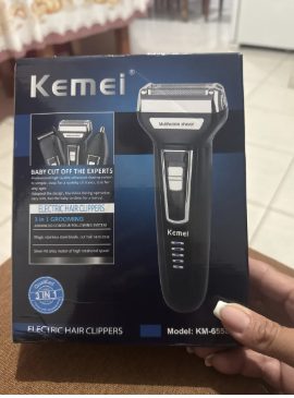 Barbeador Elétrico Kemei 3 em 1 KM 6558 Corta Cabelo Barba — foto 2
