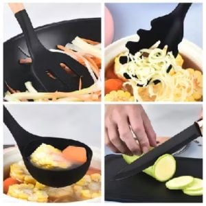 KIT de Utensílios Para Cozinha em Silicone e Bambu 12 Peças — foto 3