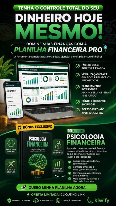 Planilha Financeira Pro + Bônus E-book