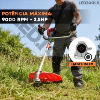 Roçadeira aparador de grama a gasolina 75cc 3hp