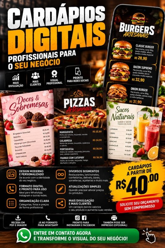 Cardápio Digital Profissional para seu Negócio