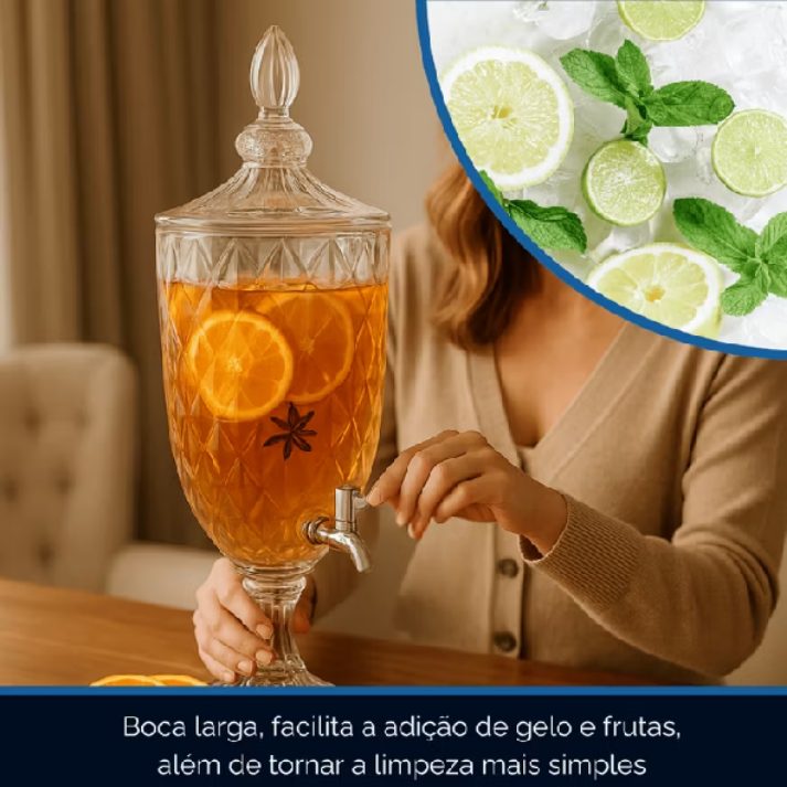 Suqueira Dispenser de Vidro 3,2l