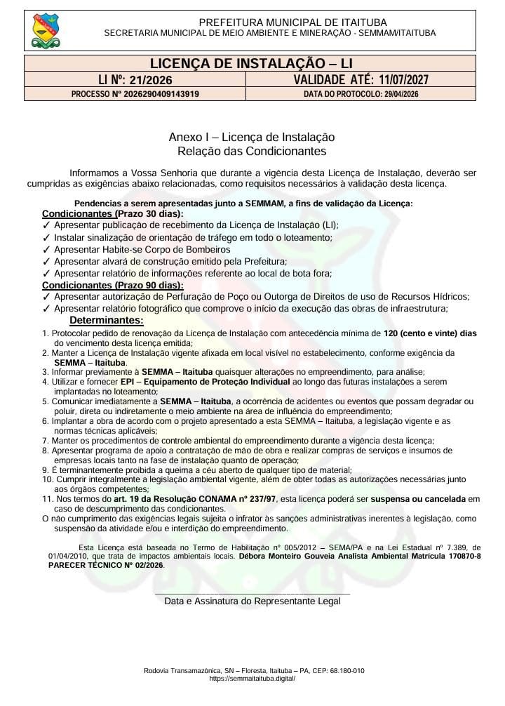 Publicação Semmam - Loteamento Armando Miqueiro Spe Ltda — foto 2