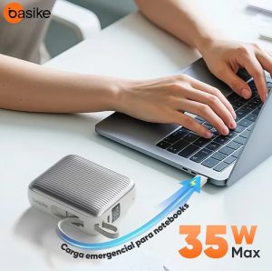 Power Bank Basike 10000 mAh com Cabo USB-C e Carregamento Rápido 35W para iPhone e Samsung — foto 7